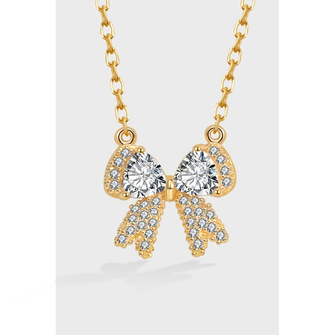 925 Sterling Zilver Strik Hanger Zirkonia Sieraden Voor Vrouwen Mode Cadeau (Alleen Hanger Zonder Ketting)