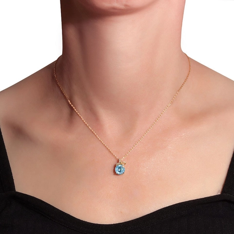 925 Sterling Zilveren Strik Hanger Ketting Ijsbloem Slijpvorm Ronde Zirkonia Vier Poot Sleutelbeen Ketting Dames Sieraden