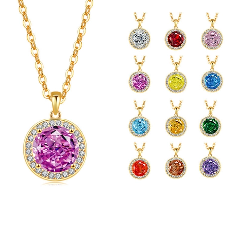 925 Sterling Silver Halo Pendant Necklace With Round Cut Zirconia Elegant Jewelry For Women Daily Banquet Gift