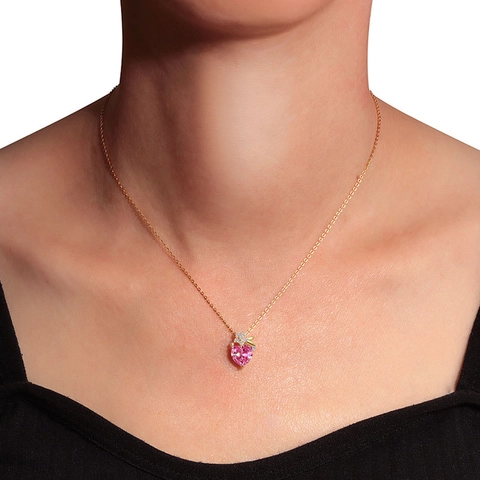 925 Sterling Silver Heart Zirconia Pendant Necklace For Women Elegant Flower Artificial Pearl Decor Gold Silver Plated Jewelry Gift