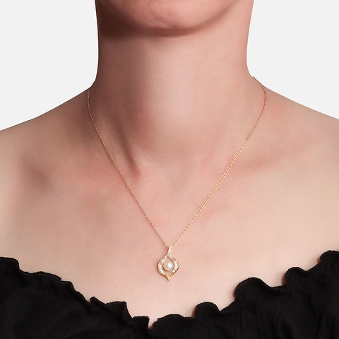 925 Sterling Zilveren Parel Hanger Halsketting Voor Vrouwen Elegant Opengewerkt Waterdruppel Zirkonia Ingelegd Sieraden Cadeau Zonder Ketting