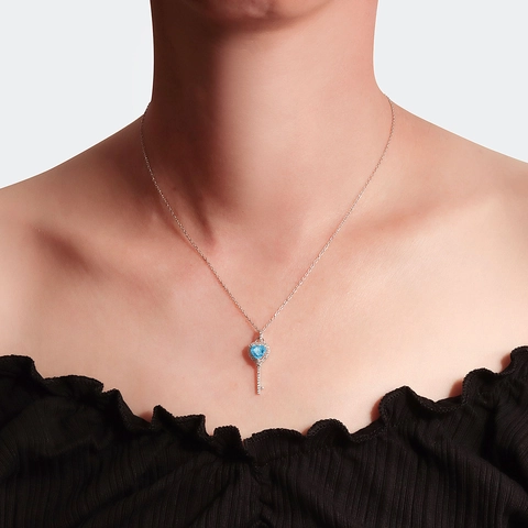 925 Sterling Zilveren Hart Sleutel Hanger Alleen Zonder Ketting Met Zirkonia Ingelegde Luxe Sieraden Voor Vrouwen
