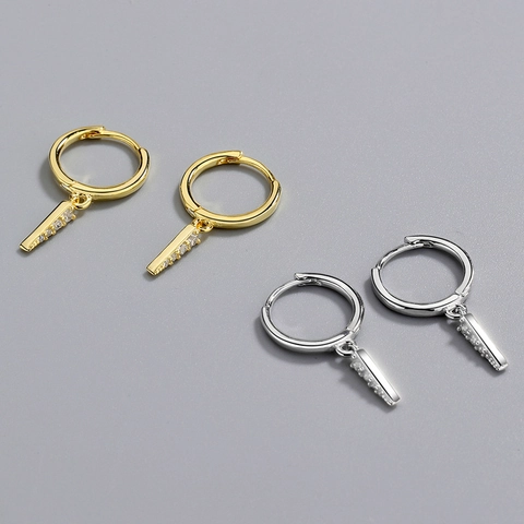 925 Sterling Silver Spike Hoop Earrings For Women Micro Pave Zirconia Cone Pendant Dangle Earrings Punk Fashion Jewelry