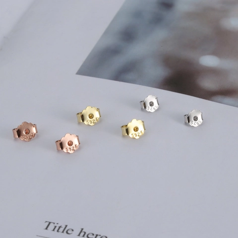 925 Sterling Silver Earring Backs Butterfly Clutches Earring Stoppers For Jewelry Making Findings Gold Platinum Rose Gold