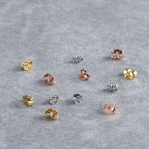 925 Sterling Silver Earring Backs Butterfly Clutches Earring Stoppers For Jewelry Making Findings Gold Platinum Rose Gold