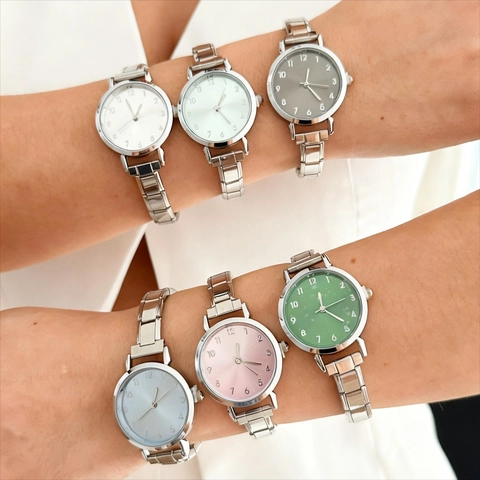 Elegant Women's Quartz Watch Minimalist Round Dial Stainless Steel Modular Band Italian Style temperament Ladies Wristwatch