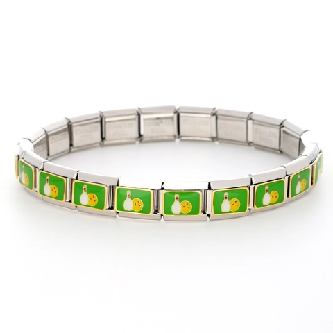 Bracciale Italian Charm in Acciaio Inossidabile Maglia Tema Sportivo Modulare DIY Gioielli Bowling Golf Tennis Maglia per Uomo Donna