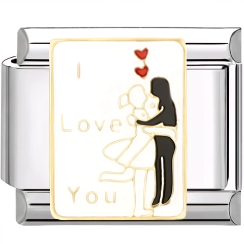 Stainless Steel Italian Charm Modular Link For DIY Bracelet Enamel Floral Heart Letter Vintage Jewelry Accessories
