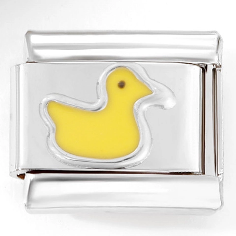 Stainless Steel DIY Italian Charm Links For Bracelet Colorful Enamel Duck Elf Horse Dog Pattern Fashion Jewelry For Women Men
