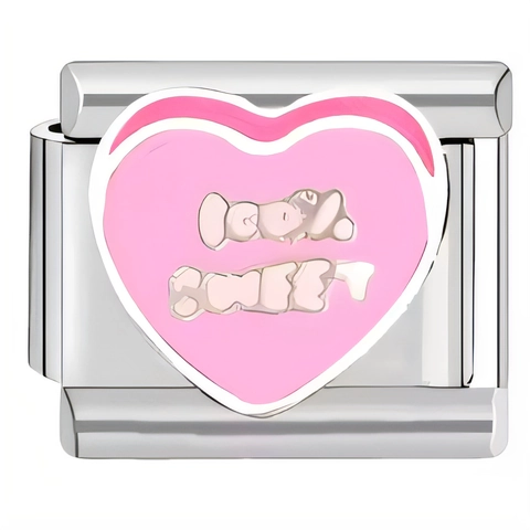 Stainless Steel Italian Charm Link Modular Bracelet Enamel Heart Letter DIY Bracelet Links Jewelry Women Gift