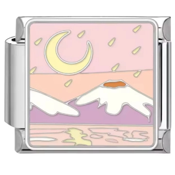 DIY Stainless Steel Italian Charm Bracelet Links Enamel Floral Cat Landscape Modular Jewelry Accessories For Women Men Gift