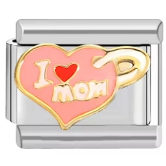 Eslabones Charm Italianos de Acero Inoxidable Accesorio Pulsera Modular Oro Plata Esmalte Ojo del Mal Corazón Sol Joyería Mommy Para Pulsera DIY