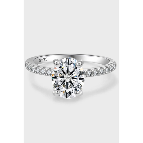 Elegante Anello Moissanite Taglio Ovale in Argento Sterling 925 per Donna Scintillante Fascia Pavè Minimalista Fidanzamento Matrimonio