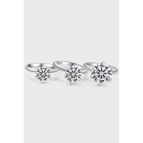 S925 Sterling Zilver Moissanite Ring Vrouwen Klassieke Zespootzetting Verlovingsring Briljant Geslepen Moissanite Sieraden D Kleur