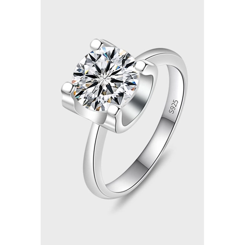 Klassieke 925 Sterling Zilver Moissaniet Ring Rond Briljant Geslepen D Kleur VVS1 Bullhead Zetting Verlovingsring Bruiloft Vrouwen Sieraden