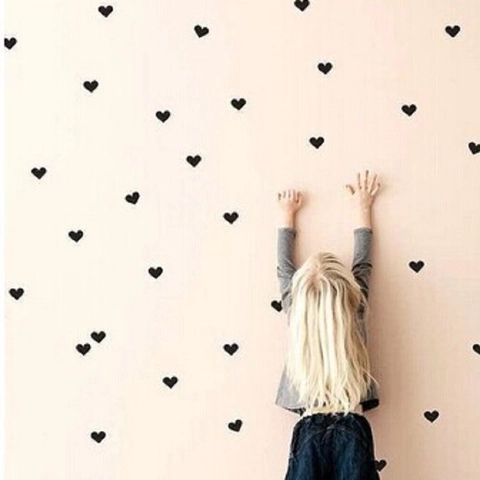 Stickers Muraux Amovibles en Forme de Cœur DIY Pour Chambre d'Enfant Crèche Décoration Maison PVC