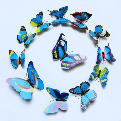 Stickers Muraux Papillon Simulés 3D Modernes Pour Décoration De Maison Salon Chambre Mariage Fête Décoration DIY Papillons PVC