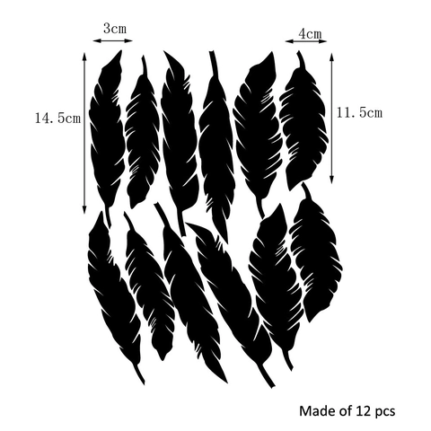 Nordic Style Feather Silhouette Wall Stickers Waterproof Removable PVC Mural Decals For Kids Room Bedroom Home Decor