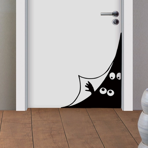 Sticker Mural Créatif Yeux De Monstre Qui Regardent Amovible En PVC DIY Pour Chambre D'Enfant Salon Décoration De Porte