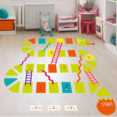 Adesivo da Pavimento Gioco Serpenti E Scale Cartone Animato Impermeabile PVC Educativo Decalcomania Interattiva per Bambini