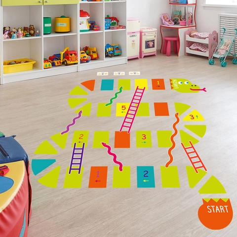 Adesivo da Pavimento Gioco Serpenti E Scale Cartone Animato Impermeabile PVC Educativo Decalcomania Interattiva per Bambini