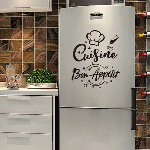 French Cuisine Bon Appetit Kitchen Wall Stickers PVC Removable Vinyl Art Wall Decal For Restaurant Dining Room Home Decor