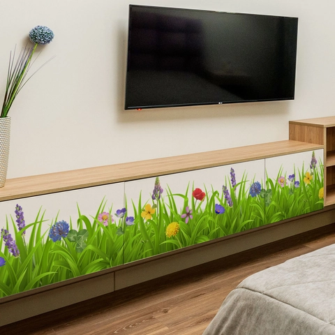 Blumen Grün Blatt Fußleiste Wandaufkleber PVC Abnehmbare Gras Sockelleiste Aufkleber Für Kinderzimmer Wohnzimmer Schlafzimmer Home Dekor