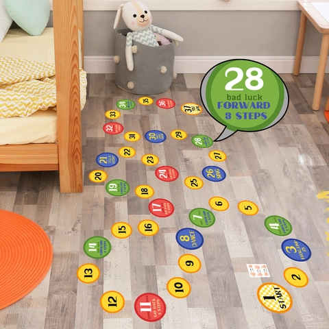 Colorati Adesivi Pavimento Gioco Della Campana Percorso Numerato Per Bambini Stanza Giochi Camera PVC Autoadesivo Educativo Decoro