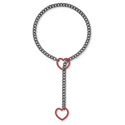 Stainless Steel Cuban Link Heart Lariat Necklace Adjustable Punk Y-Shaped Chain For Women Men Unisex Jewelry