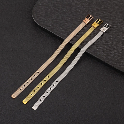 Verstellbares Edelstahl-Mesh-Armband Für Damen Herren Milanaise-Geflecht-Riemen Mode Minimalistischer Schmuck Gold Silber Roségold