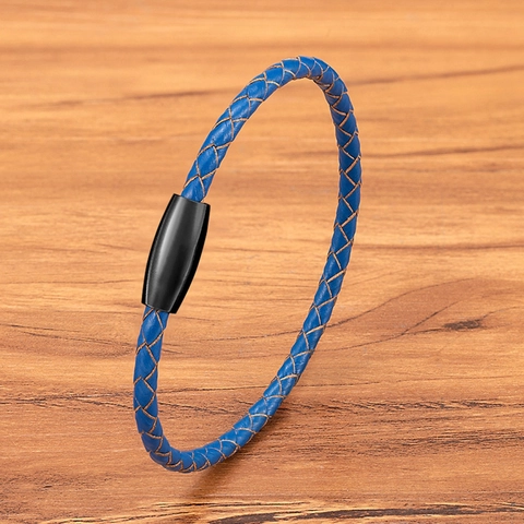 Geflochtenes Lederarmband Edelstahl Magnetverschluss Minimalistisches Gewebtes Armband Für Herren Damen Casual Mode Schmuck Geschenk