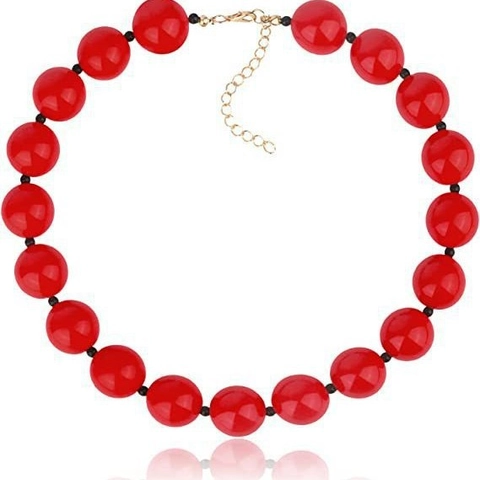 Acrylic Colorful Round Beaded Statement Necklace Personalized Exaggerated Resin Bubble Beads Chain Necklace Bracelet Fashion Jewelry For Women Men