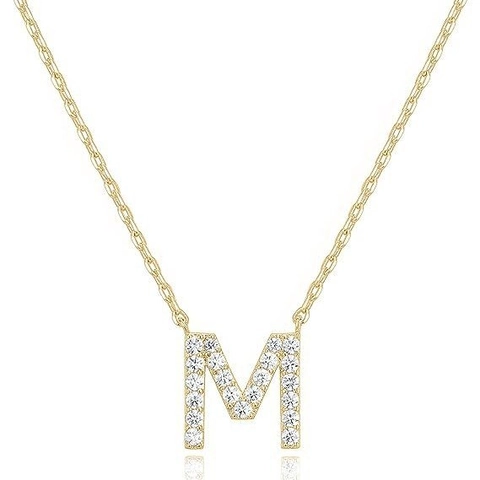 Exquisite Rhinestone Encrusted English Alphabet Letter Initial Pendant Necklace Gold Silver Plated Copper Clavicle Chain Jewelry For Women