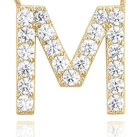 Exquisite Rhinestone Encrusted English Alphabet Letter Initial Pendant Necklace Gold Silver Plated Copper Clavicle Chain Jewelry For Women