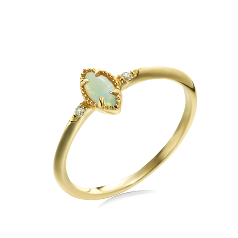 Vintage Marquise Cut Natural Australian Opal Ring 925 Sterling Silver Gold Plated Gemstone Ring For Women Elegant Jewelry
