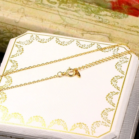 Minimalist 925 Sterling Silver Chain Necklace For Women Gold Platinum Plated Adjustable Thin Cross Chain O-Chain Jewelry Accessory Gift