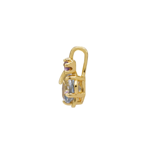Collana con Ciondolo a Fiore in Argento Sterling 925 Placcato Oro 14K per Donna Topazio Blu Tanzanite Zirconia Gioielli Vintage