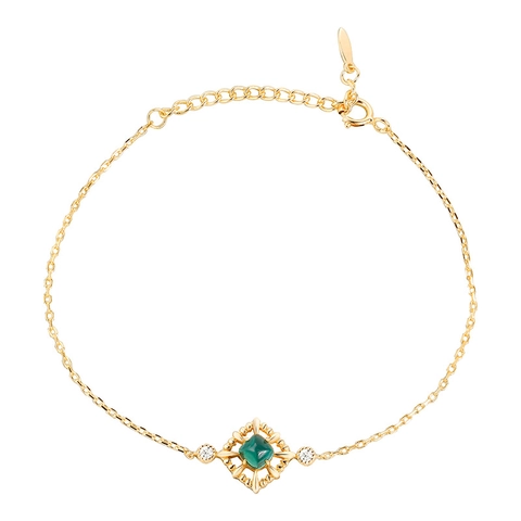 Vintage 925 Sterlingsilber Vergoldet Lab Emerald Armband Mit Zirkonia Elegantes Verstellbares Schmuckstück Für Damen Geschenk