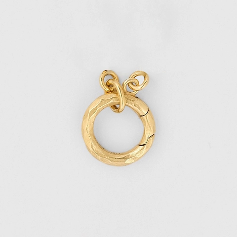 S925 Argent Sterling Pendentif Bélière Connecteur Rond Anneau à Ressort Plaqué Or 14K Texture Martelée DIY Fabrication de Bijoux Composant Colliers Rétro Femme