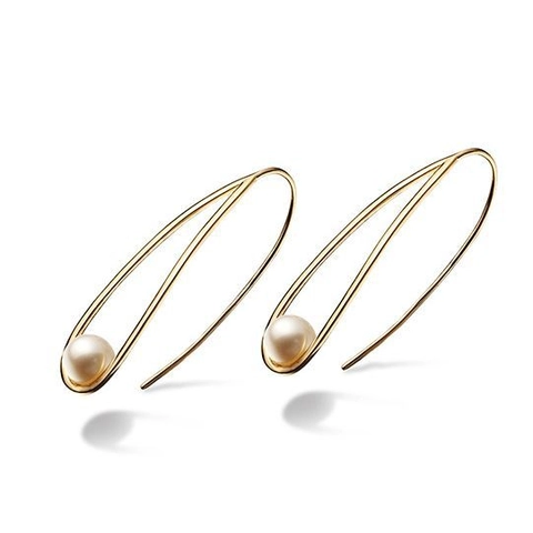 Fairy Style Waterdrop Hollow 925 Sterling Silver 14K Gold Plated Earrings With Natural Freshwater Pearl For Women Jewelry Gift