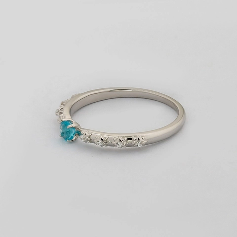 French Vintage S925 Sterling Silver Apatite Ring For Women 14K Gold Plated Thorns Rose Vine Design With White Zirconia Jewelry Gift