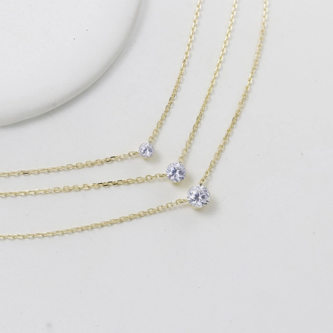 Minimalist 925 Sterling Silver Moissanite Round Pendant Necklace Bezel Set Moissanite Choker For Women Fine Jewelry Gift