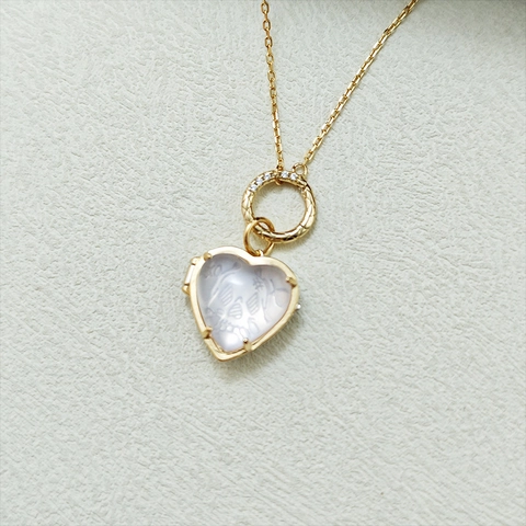 Relicario de Corazón de Cuarzo Rosa Natural Vintage Francés de Plata de Ley 925 Chapado en Oro Diseño de Calavera XOXO Joyería
