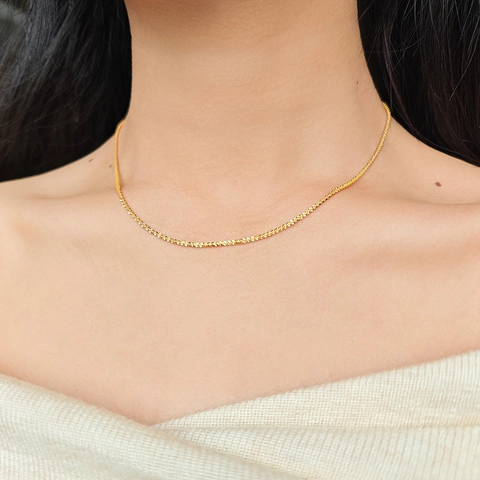 925 Sterling Silver Starry Gypsophila Necklace For Women 14K Gold Plated Sparkling Petal Floral Chain Choker Jewelry Gift