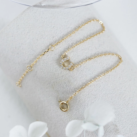 Minimalist Horseshoe Necklace Bracelet Set 925 Sterling Silver 14k Gold Plated Zircon U Shaped Pendant Jewelry For Women