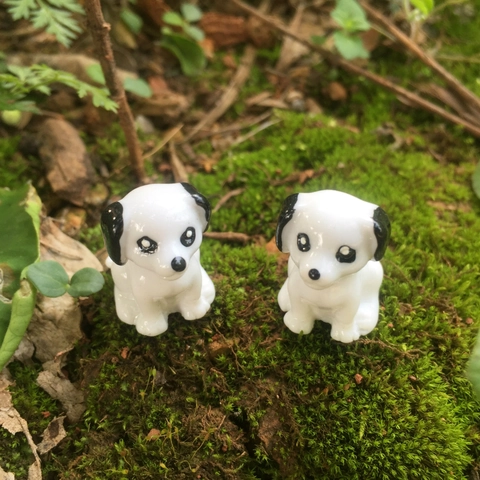 Cartoon Miniatur Hund Figur Harz Tier Ornament Für Mikrolandschaft DIY Garten Zubehör Tischdekoration