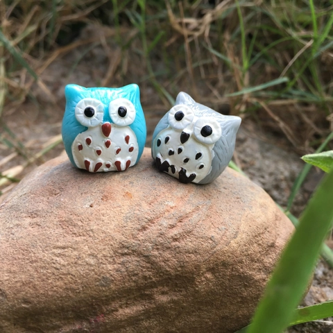 Miniature Owl Resin Figurine Garden Ornament For Terrarium Moss Landscape DIY Dollhouse Accessories Home Decor Desk Decoration