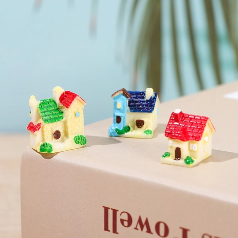 Miniatur Kunstharz Europäisches Landhaus Ornamente Für Sukkulenten Mikro Landschaft DIY Garten Dekoration Kleines Haus Figur