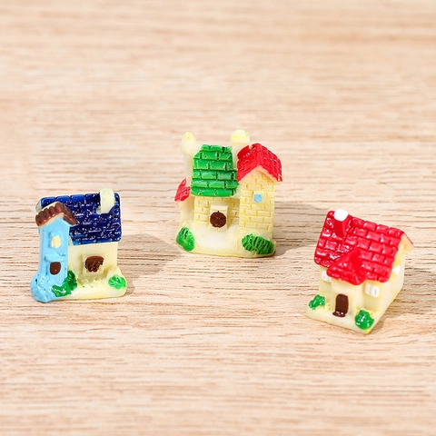 Miniatur Kunstharz Europäisches Landhaus Ornamente Für Sukkulenten Mikro Landschaft DIY Garten Dekoration Kleines Haus Figur
