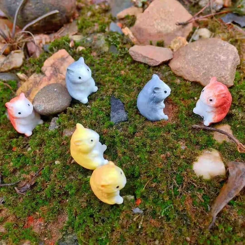 Süße Miniatur Hamster Mäuse Harz Figuren Mikro Landschaft Garten Dekor Haus Büro Schreibtisch Kleine Tier Ornamente